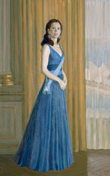Study for commissioned portrait of HRH Crown Princess Mary of Denmark (full-length study)