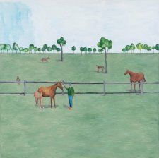 William Nuttall with horses in field, 2023 Noel McKenna