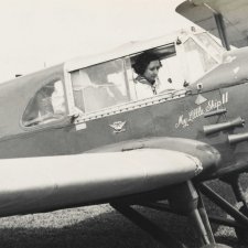 Mrs Bonney flying from Australia to South Africa via Siam. Singapore 1937 (in her aeroplane, 