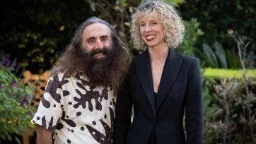 Costa Georgiadis and Director Bree Pickering at the announcement of The People’s Portrait.