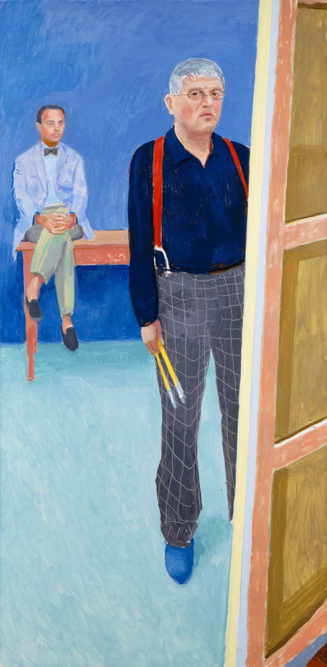 Self portrait with Charlie (David Hockney; Charles Dare Scheips), 2005