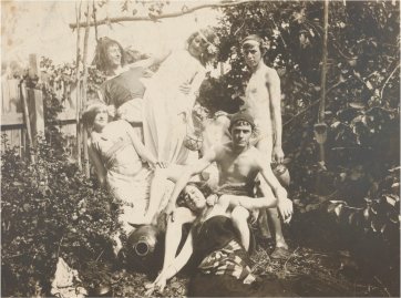 Ruby, Norman, Pearl, Percy, Reg, Bill Dyson and Mary in Creswick garden