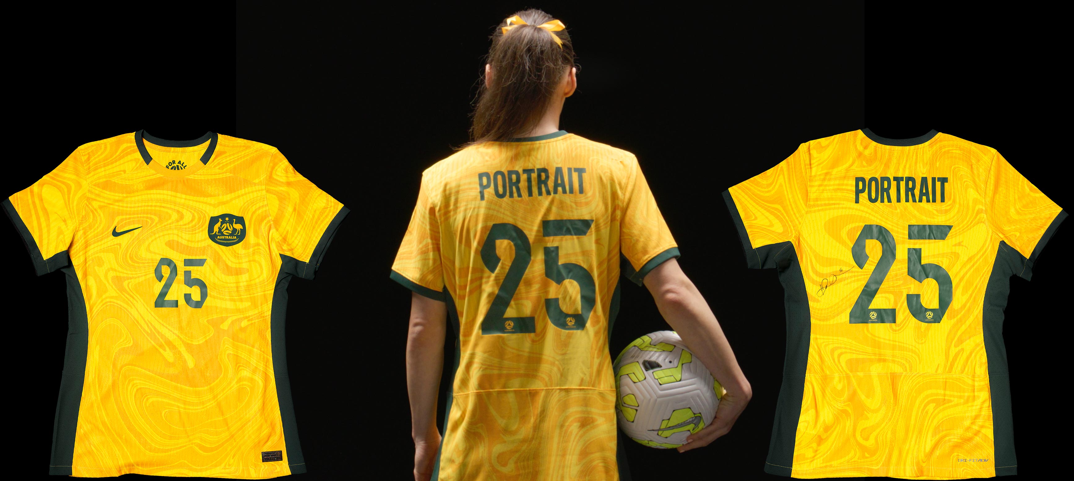Matildas jersey, front and back