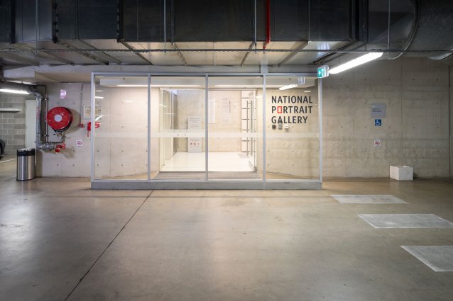 The entrance to the stairs and lift from the underground carpark