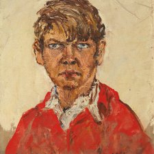 Self Portrait in red shirt, 1937 by Arthur Boyd