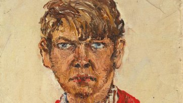 Self Portrait in red shirt, 1937 by Arthur Boyd