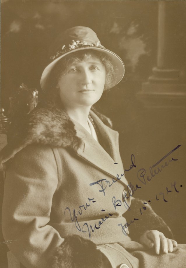 Marie Bjelke Peterson autographed publicity photograph, 1927 by Monte Luke