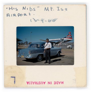 'His Nibs' Mt Isa Airport, 13-9-60, blood-time-lines