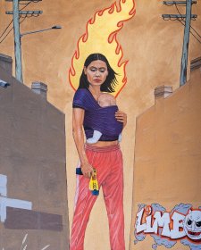 Detail from Ryan Presley's mural 'Paradise Won'