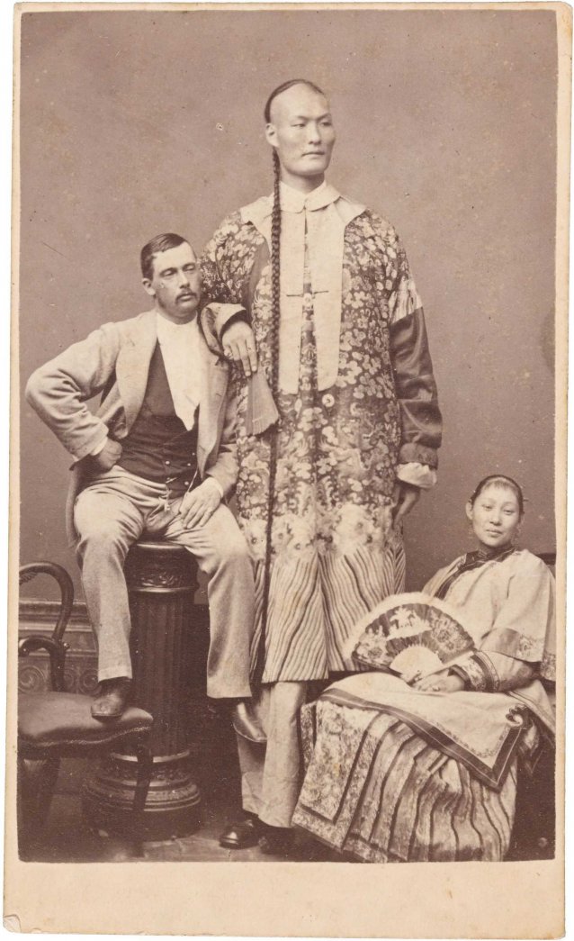 Chang the Chinese Giant with his wife Kin Foo and manager Edward Parlett