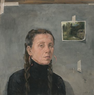 Self portrait and landscape with a dead horse, 2021 Effie Mandalos