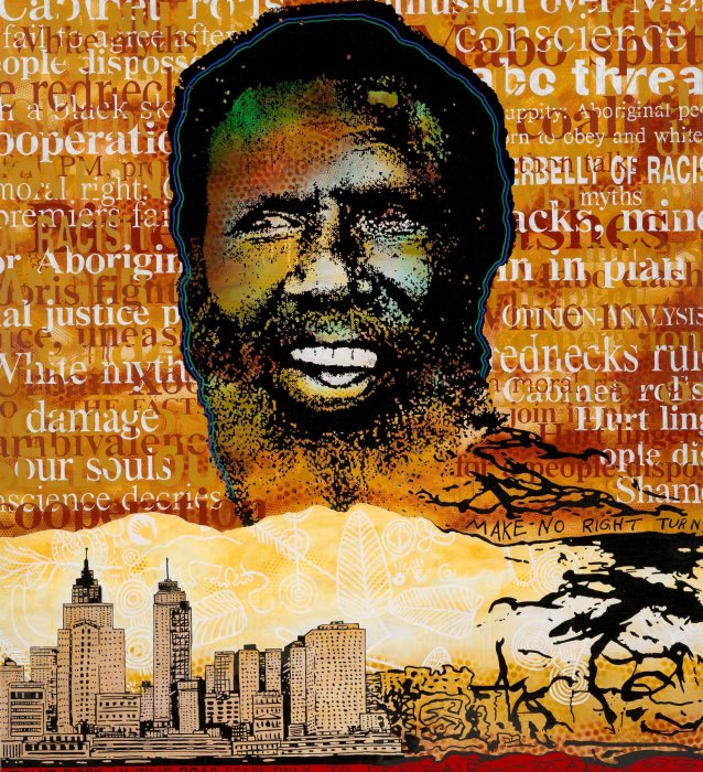 Eddie Mabo (after Mike Kelley's 'Booth's Puddle' 1985, from Plato's Cave, Rothko's Chapel, Lincoln's profile) No.3