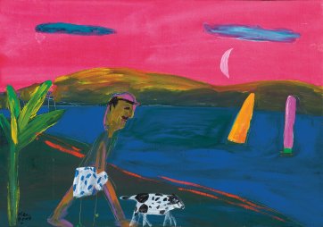 Walking the dog, 1991 by Ken Done