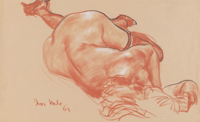 (Reclining female nude
lying on side), 1969
