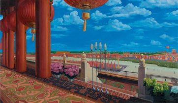 Founding ceremony, 1997 by Yue Minjun