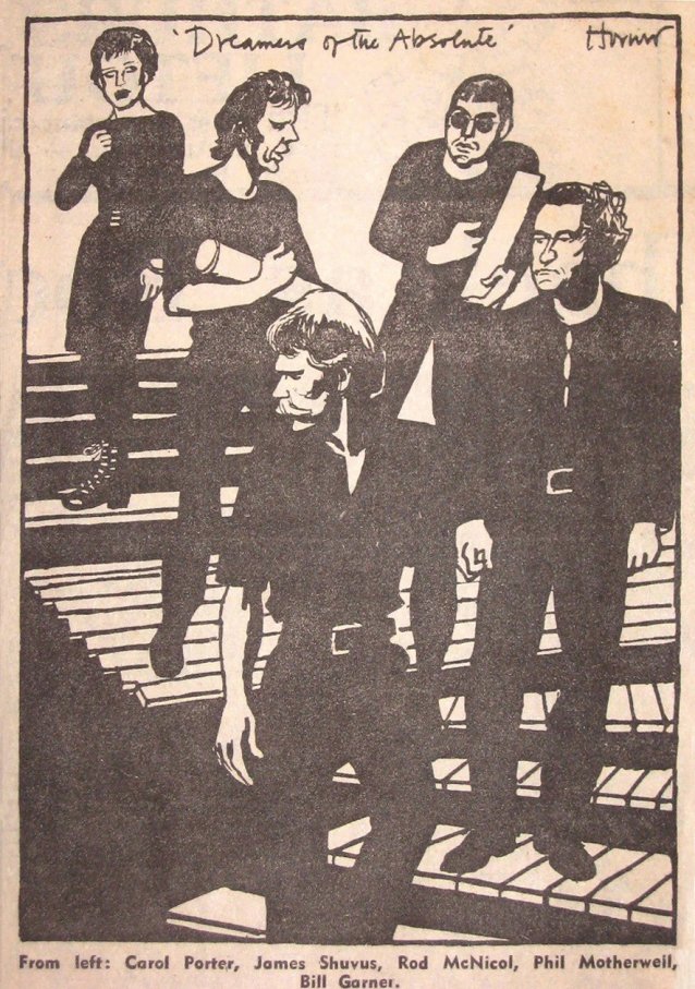 Cartoon accompanying review of Dreamers of the Absolute, 1978