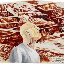 Test #5 Garrett in landscape: Preparatory study for 'Nothing's as precious as a hole in the ground'