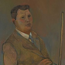Self portrait at easel