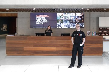 Staff at the information desk