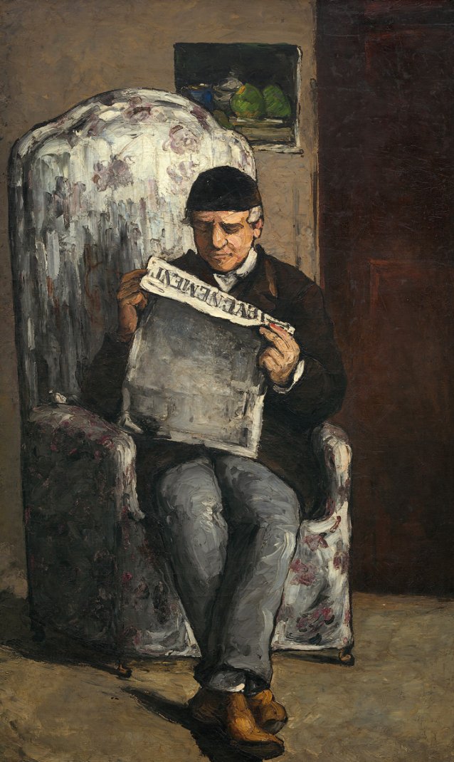 The artist’s father, reading L’Evénement, 1866 by Paul Cézanne