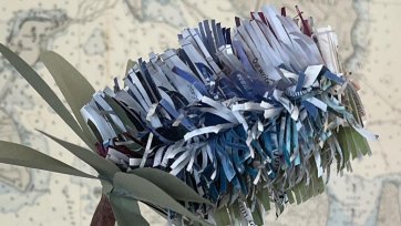 Blue banksia made from paper