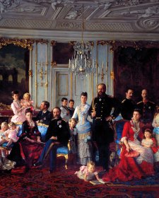 Christian IX and his family in the Garden Room at Fredensborg, 1883 by Laurits Tuxen