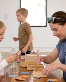 People participating in crafting activities