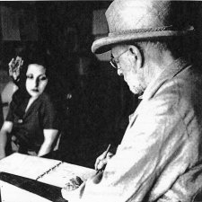 BRASSAï   Romania 1899 - France 1984
Matisse with his model from A portfolio of ten photographs 1939, printed c.1973