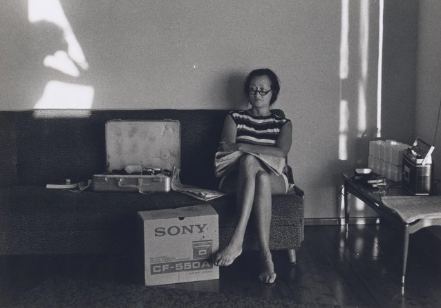 Rita on the couch at Kilcare Beach, 1976