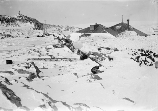 The AAE main base buried in deep snow , c. 1911-1914