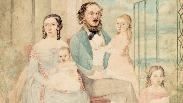 The artist and her family, c. 1854 by Martha Berkeley