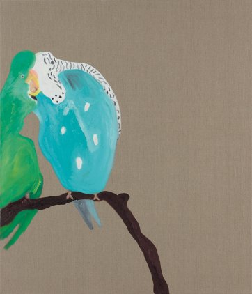 Two parakeets, 2013 by Darren McDonald
Courtesy of Maryclare Los