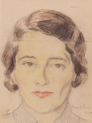 Drawing of Anyu (Judy’s mother), 1937 by Judy Cassab