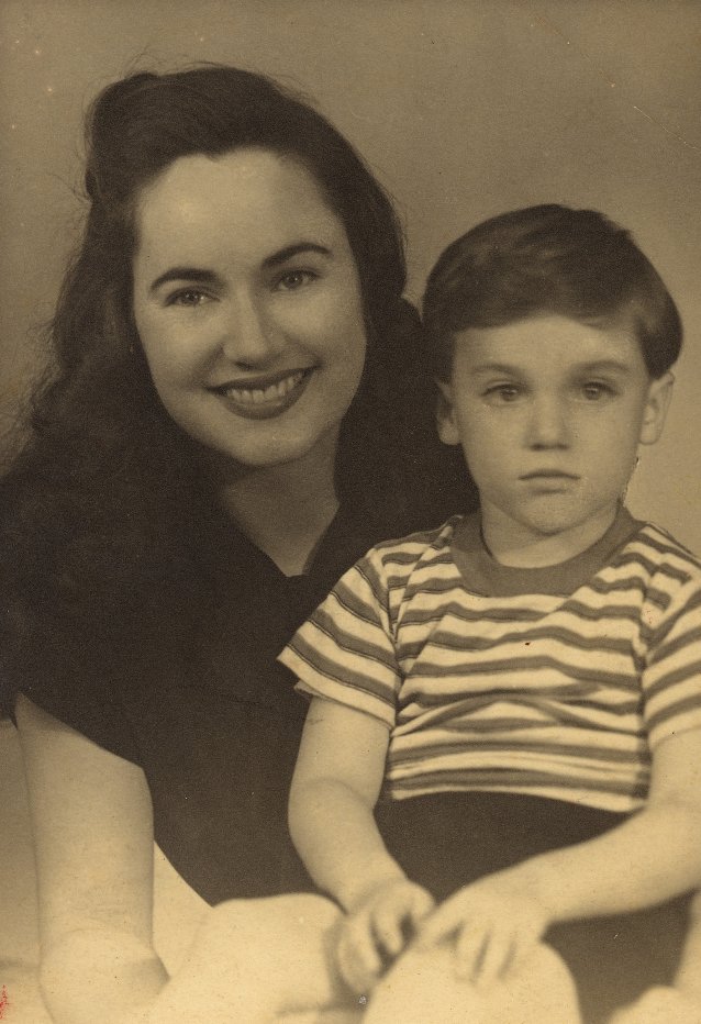 Betty Bryant Silverstein and son Michael B Silverstein, 1945
