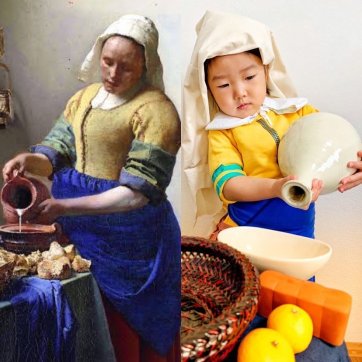 The Milkmaid, 2020 ojyoucindy after Johannes Vermeer