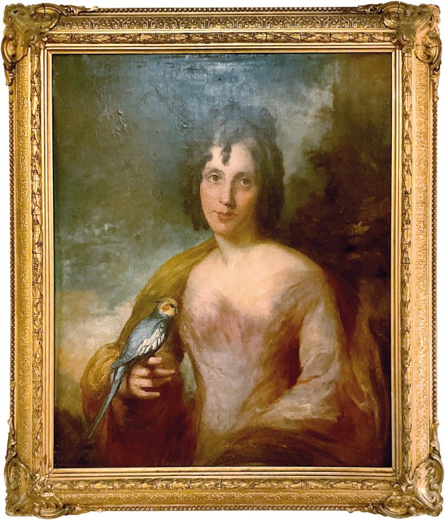 Posthumous portrait of Elizabeth Gould with an Australian cockatiel (Nymphicus hollandicus) , c. 1841