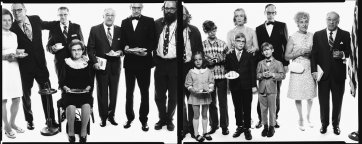 Allen Ginsberg's family: Hannah (Honey) Litzby, aunt: Leo Litzby, uncle; Abe Ginsberg, uncle; Ann Ginsberg, aunt; Louis Ginsber, father; Eugeno Brooks, brother; Allen Ginsberg, poet; Anne Brooks, niece; Peter Brooks, nephew; Connie Brooks, sister-in-law;  by Richard Avedon