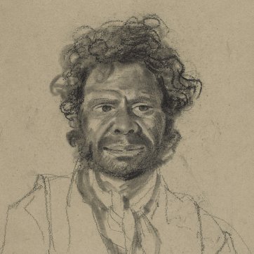 Bust-length portrait of Toby, an indigenous Australian man from the Coal River or Hunter River Tribe, facing front, 1834-5