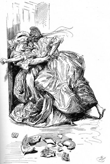 Struggle between Miss Pross and Madame Defarge, 1910 by Harry Furniss