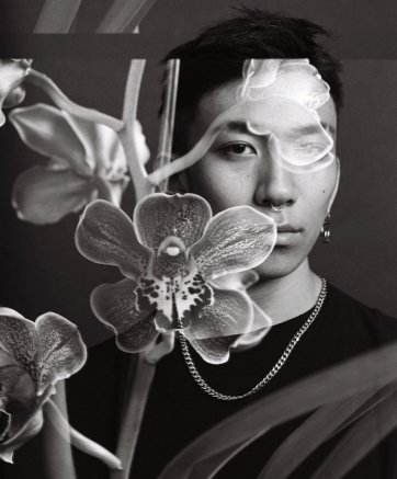 Lyu with orchid, 2017 by David Rosetzky