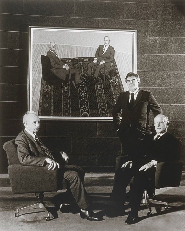 Painter John Brack with Professor Alex Mitchell and Sir Garfield Barwick