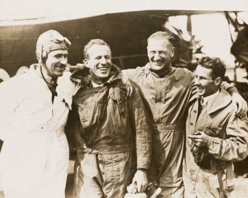 Charles Kingsford Smith and crew of the Southern Cross before the east-west crossing of the Atlantic, June 1930