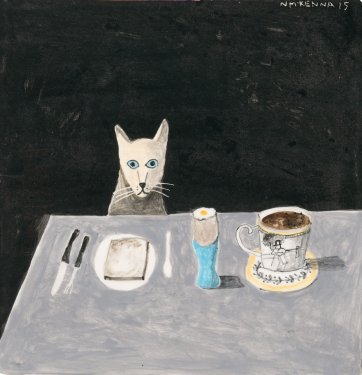 Cat at table, 2015 by Noel McKenna
Courtesy of the artist