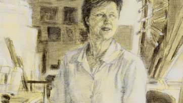 Study (d) for portrait of Helen Garner
