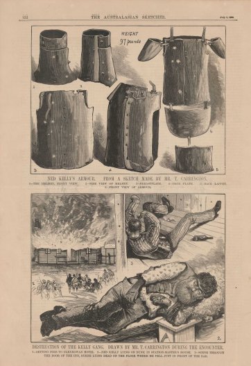 Ned Kelly's armour (from The Australasian Sketcher, 3 July 1880)