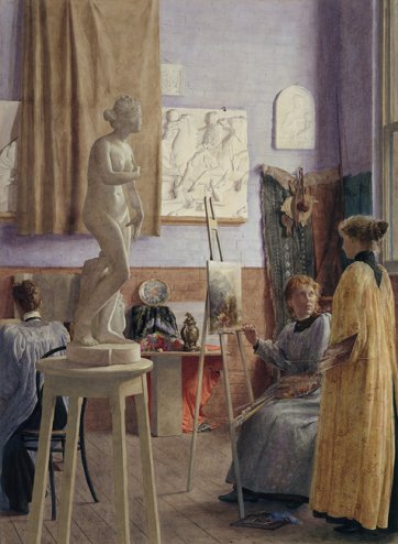 The Art Students: Ballarat Gallery Art School, c.1898 by Herbert H Smith (1875–1957)