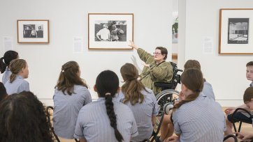 A school group in the Gallery