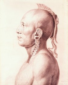 Cachasunghia, Osage Warrior 1804–06 by Charles Balthazar Julien Févret de Saint-Mémin 