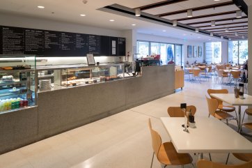 Café counter and tables