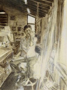 Study (c) for portrait of Helen Garner